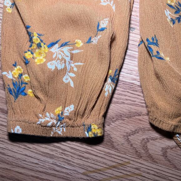 Vintage Rewind Y2K Floral Tie Front Blouse L Boho Hippie Festival Crop Top Retro - Picture 7 of 8